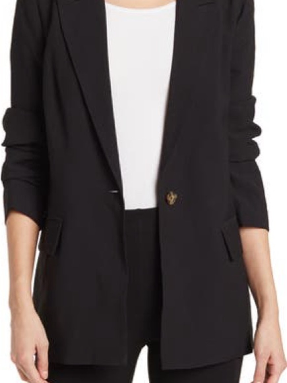 Wayf Black Single-Button Longline Blazer